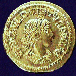 Coin with the image of Quietus (c)1999 Princeton Economic Institute