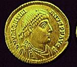 A coin with the image of the Emperor Valentinian I (c)1998 Princeton Economic Institute